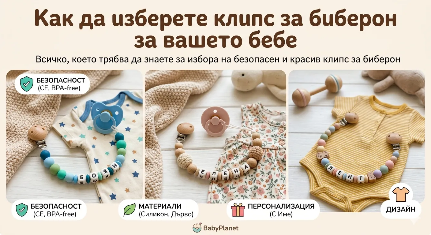 Как да изберете клипс за биберон за вашето бебе