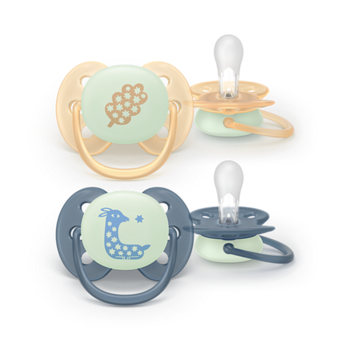 Philips Avent ЗАЛЪГАЛКИ - ULTRA SOFT NIGHT + стерил. кутия (6-18м) пастелни, момче