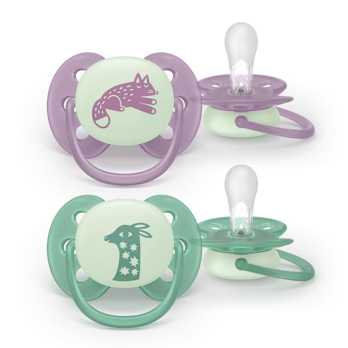 Philips Avent ЗАЛЪГАЛКИ - ULTRA SOFT NIGHT + стерил. кутия (6-18м) пастелни, момиче