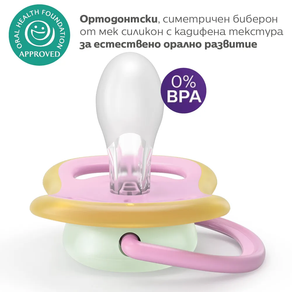 Philips Avent ЗАЛЪГАЛКИ - ULTRA AIR NIGHT + стерил. кутия (6-18м) птица/пеперуда, розов 10