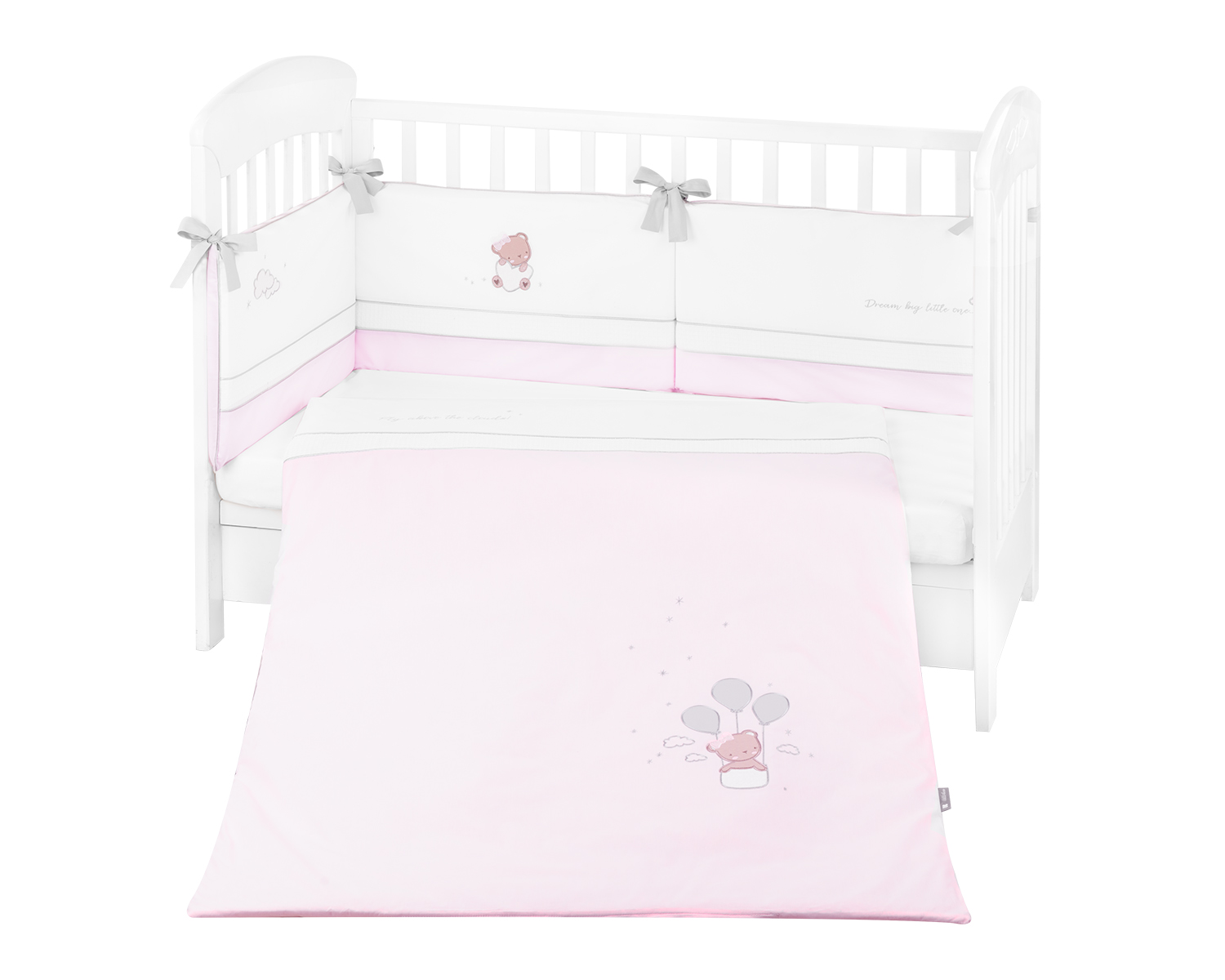 Бебешки спален комплект с бродерия 2 части EU style 60/120 Dream Big Pink