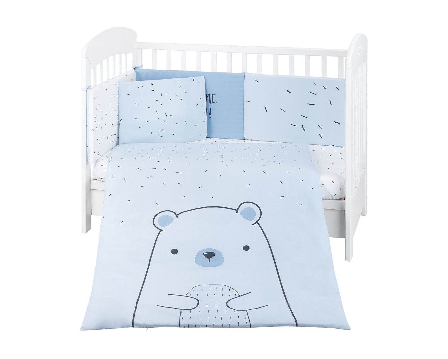 Бебешки спален комплект 6 части 70/140 Bear with me Blue