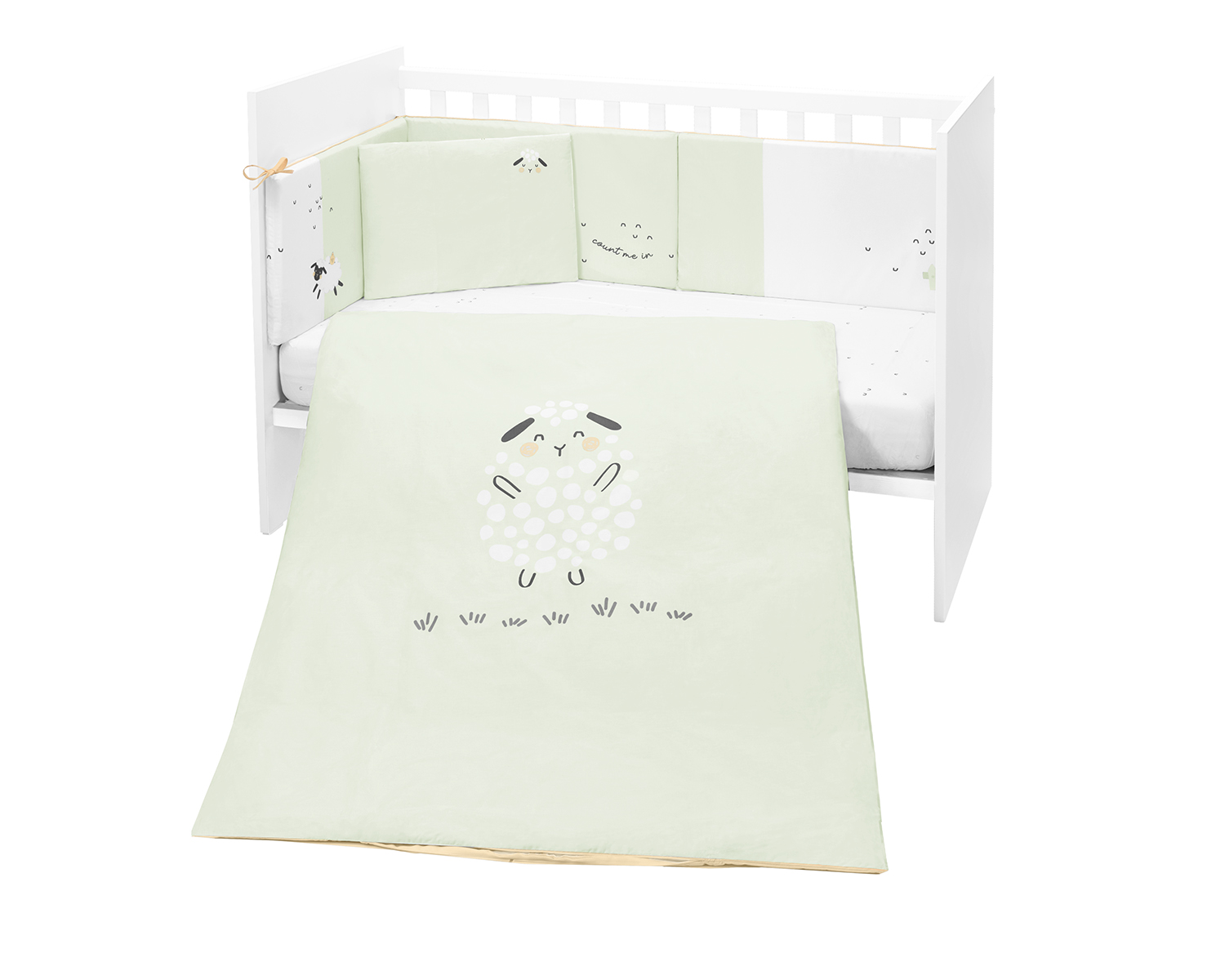 Бебешки спален комплект 6 части 60/120 Sleepy Sheep