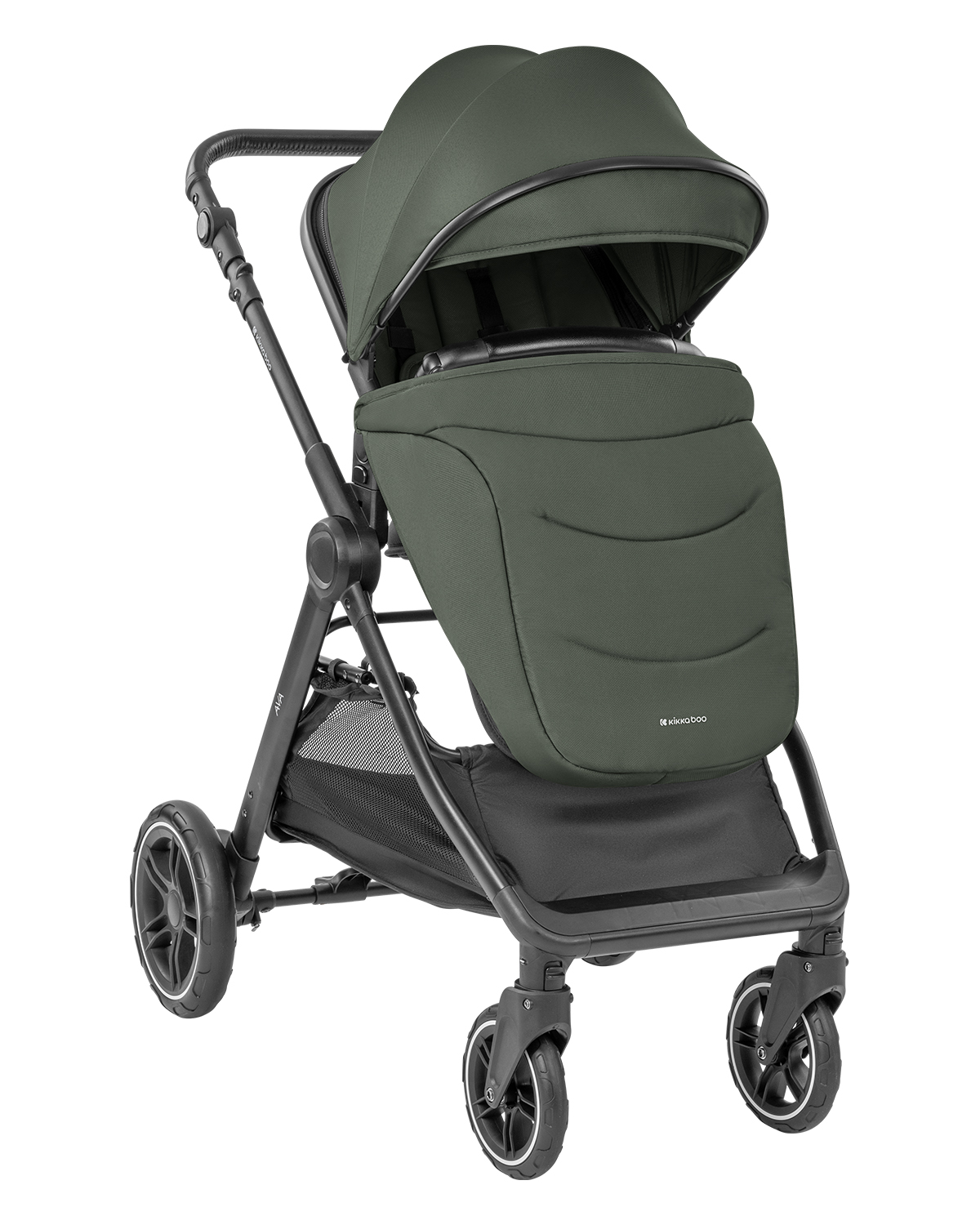 Комбинирана количка 3в1 с кош за новородено Ava Army Green