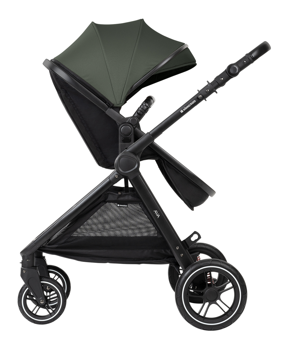 Комбинирана количка 3в1 с кош за новородено Ava Army Green