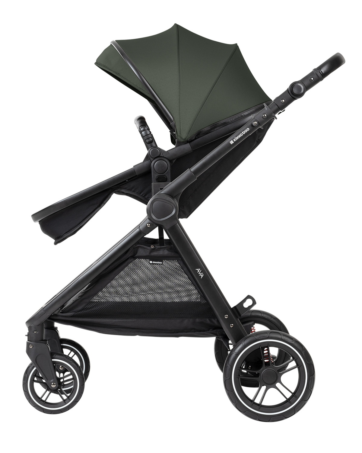 Комбинирана количка 3в1 с кош за новородено Ava Army Green