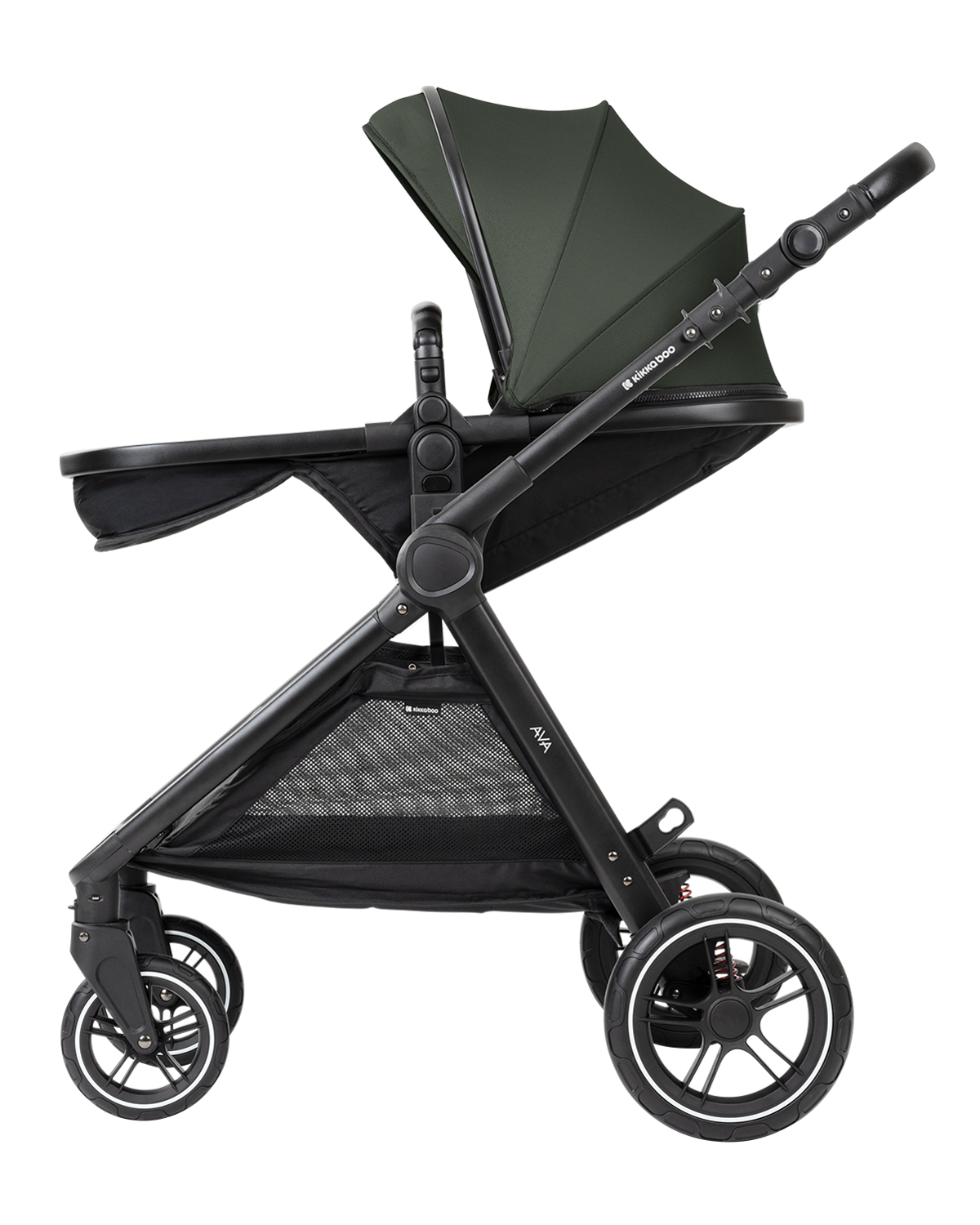 Комбинирана количка 3в1 с кош за новородено Ava Army Green