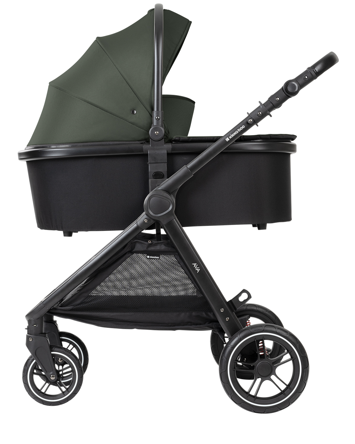 Комбинирана количка 3в1 с кош за новородено Ava Army Green