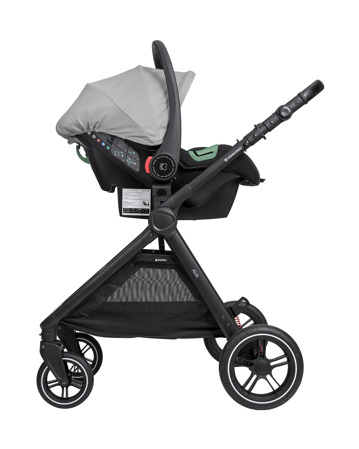 Комбинирана количка 3в1 с кош за новородено Ava Grey