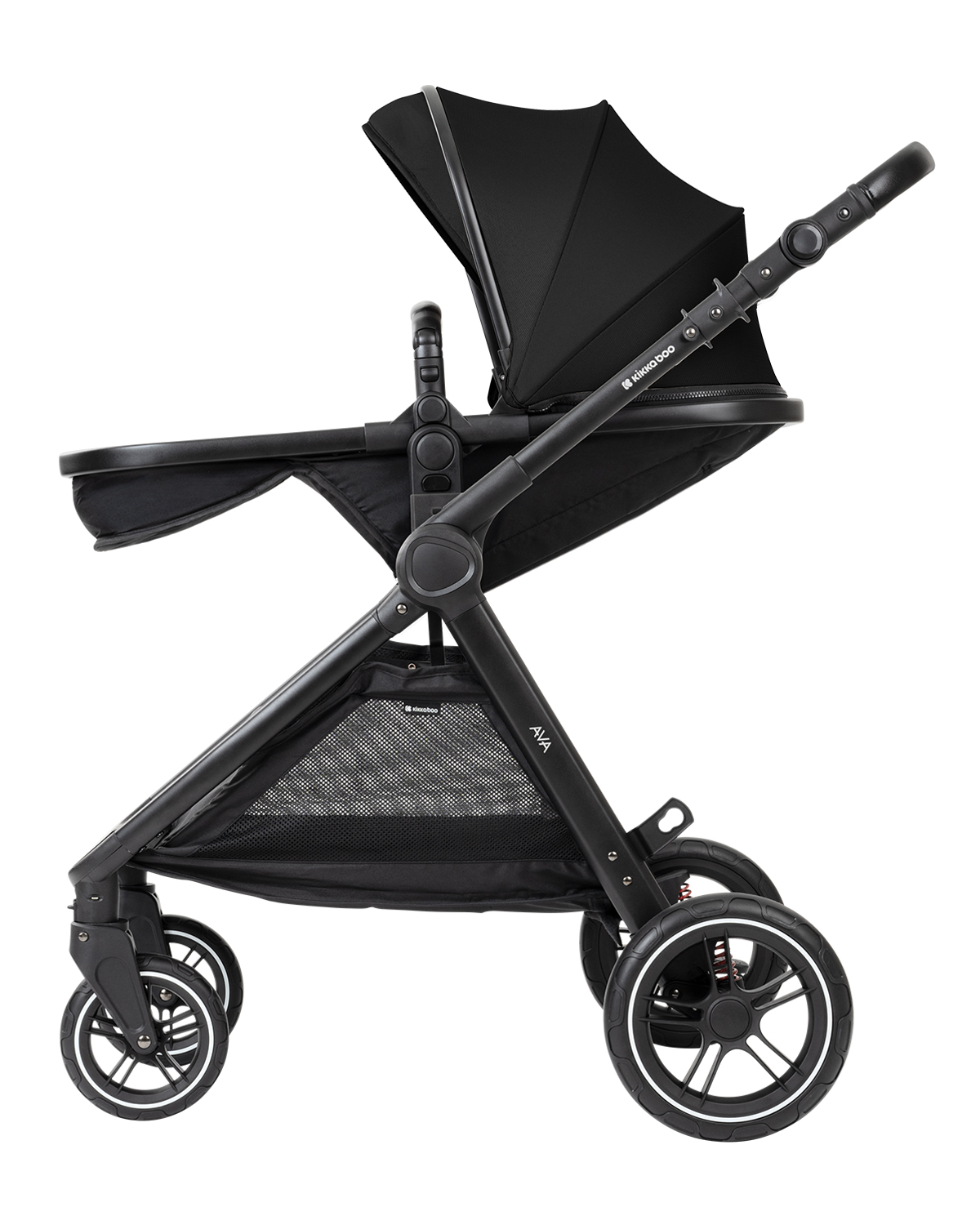 Комбинирана количка 3в1 с кош за новородено Ava Black