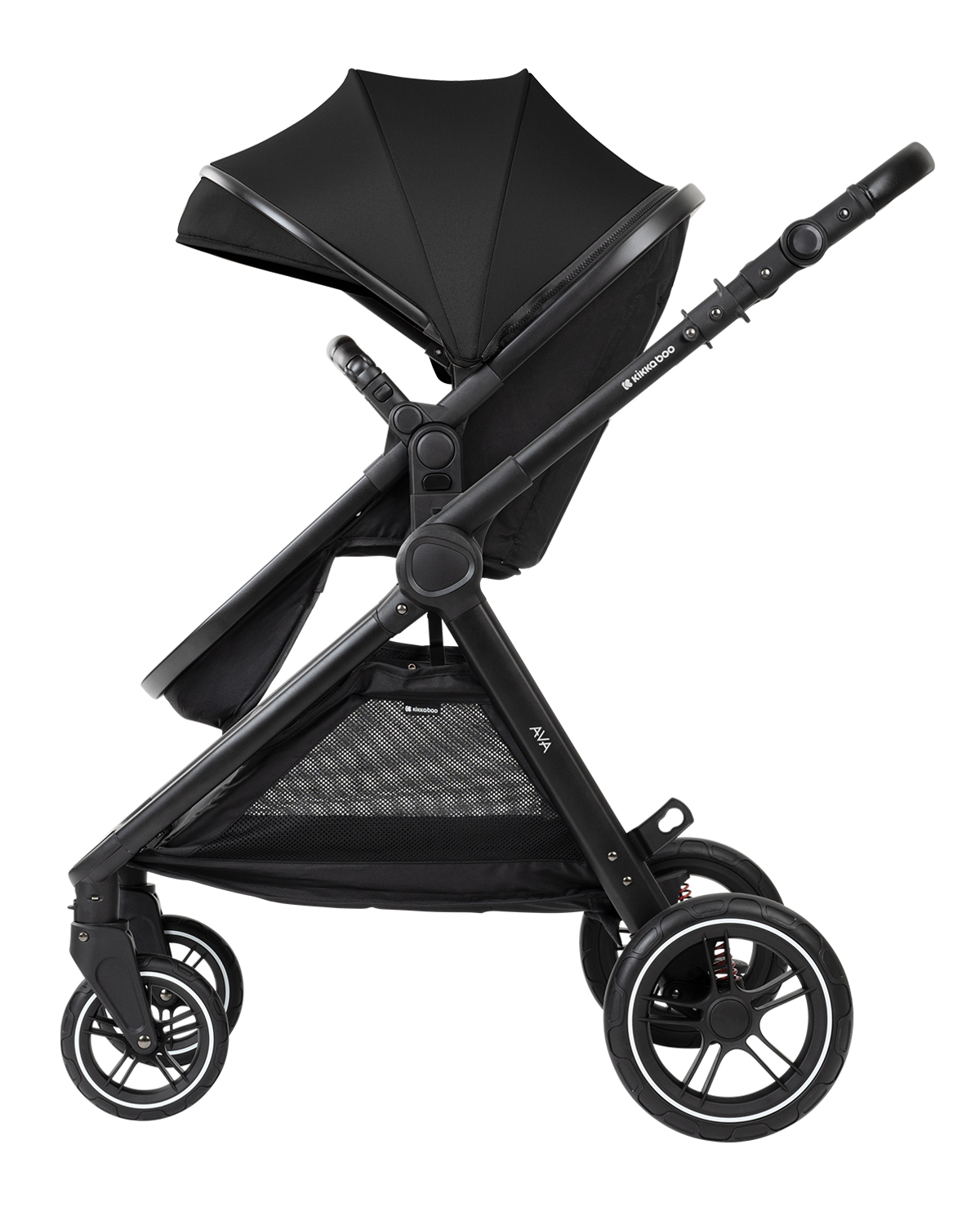 Комбинирана количка 3в1 с кош за новородено Ava Black