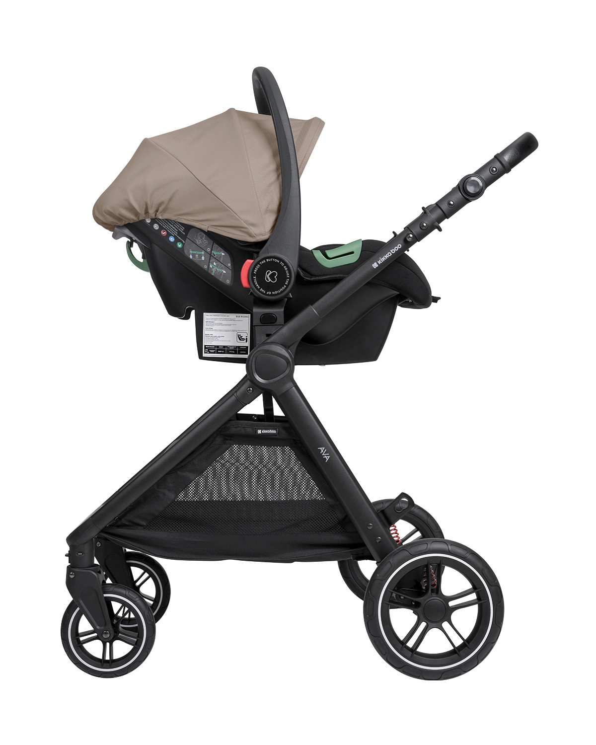Комбинирана количка 3в1 с кош за новородено Ava Beige