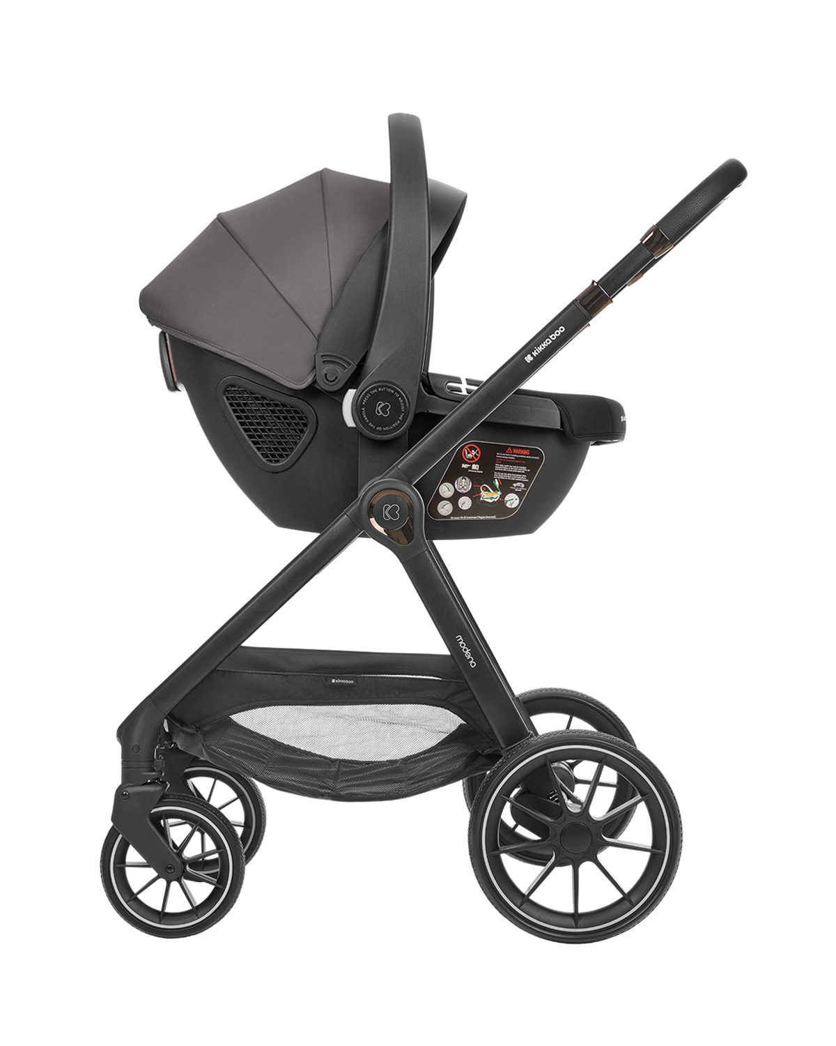 Комбинирана количка 3в1 с кош за новородено Modena Dark Grey
