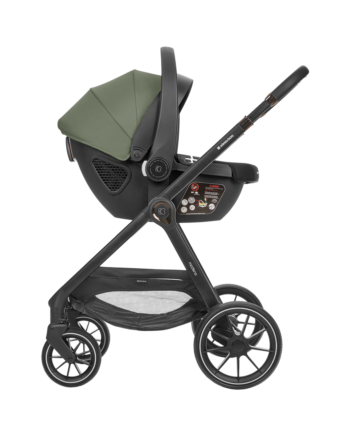 Комбинирана количка 3в1 с кош за новородено Modena Army Green