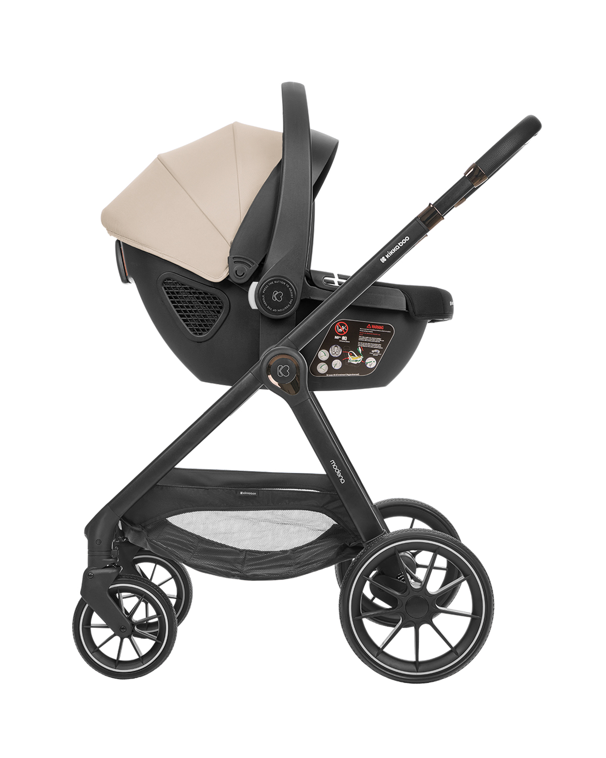 Комбинирана количка 3в1 с кош за новородено Modena Beige