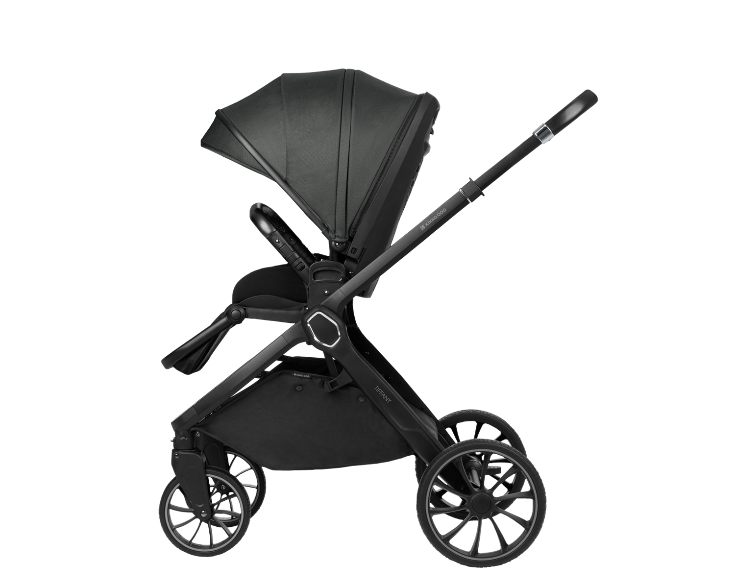 Комбинирана количка 2в1 с кош за новородено Tiffany Dark Grey 2024