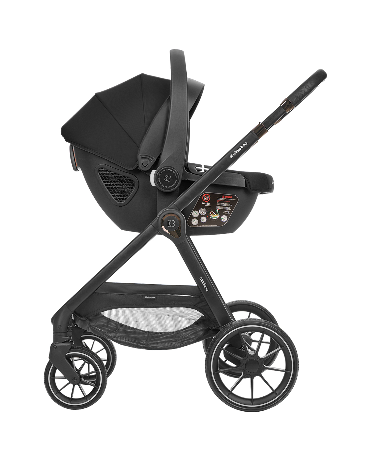 Комбинирана количка 3в1 с кош за новородено Modena Black
