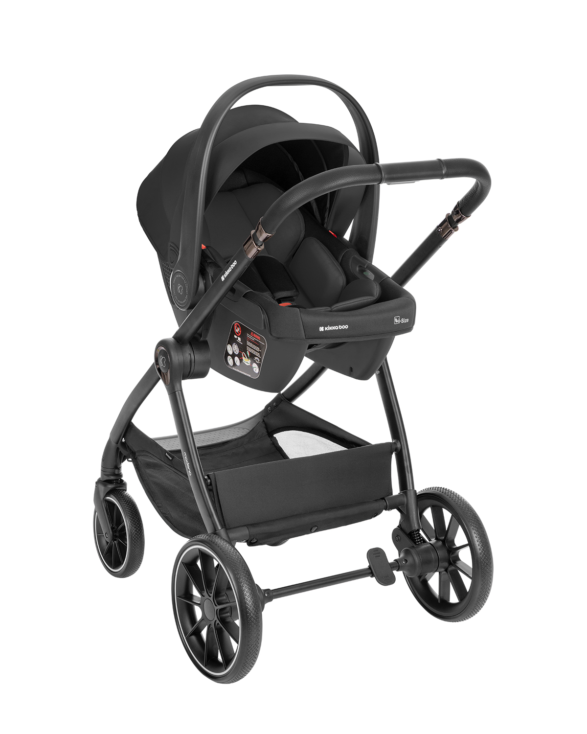 Комбинирана количка 3в1 с кош за новородено Modena Black