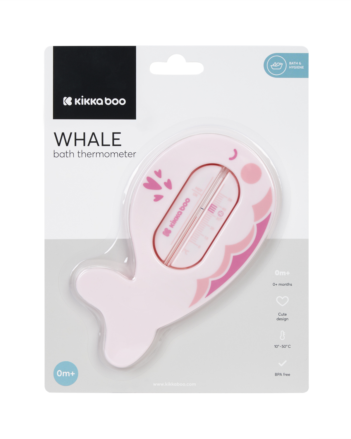 Термометър за вода Whale Pink