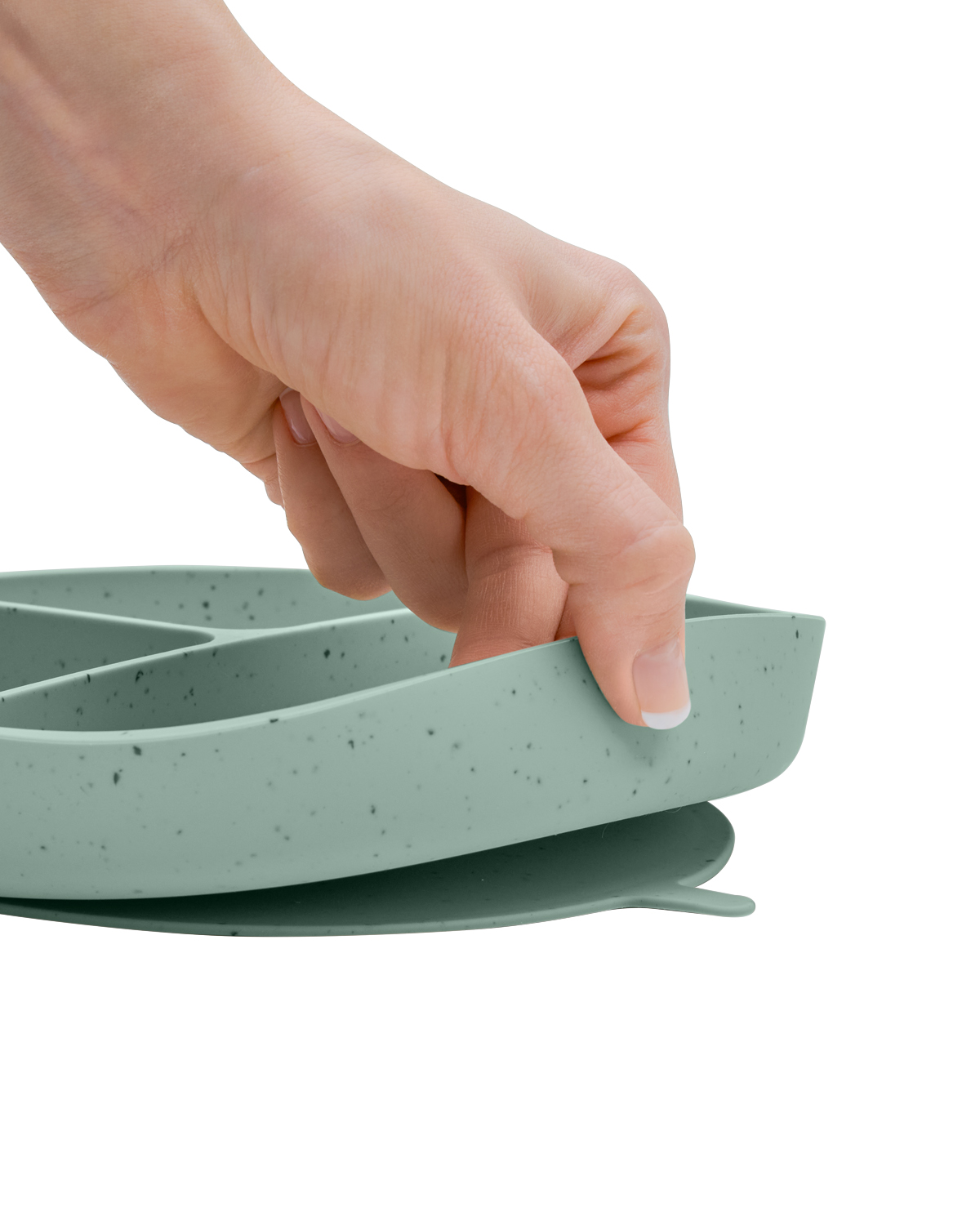 Чиния с отделения и вакуумно дъно Platinum Silicone Sage