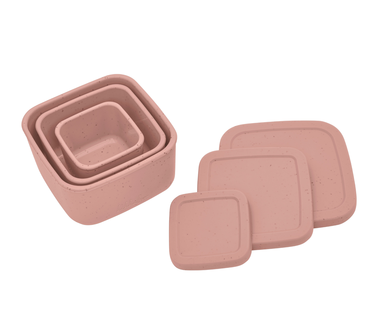 Сет кутии за храна 3 бр Platinum Silicone Blush
