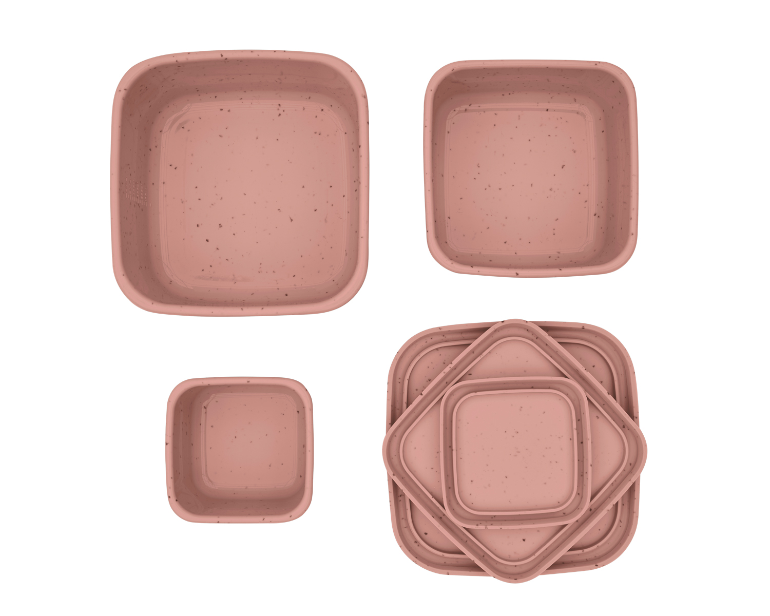 Сет кутии за храна 3 бр Platinum Silicone Blush
