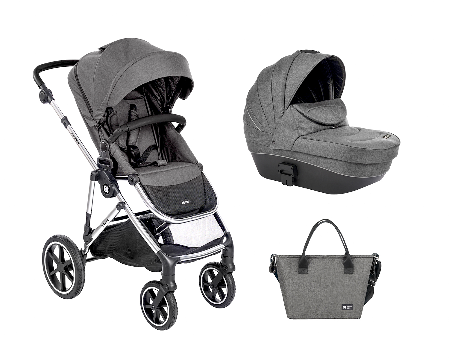 Комбинирана количка 2в1 с твърд кош Thea Dark Grey