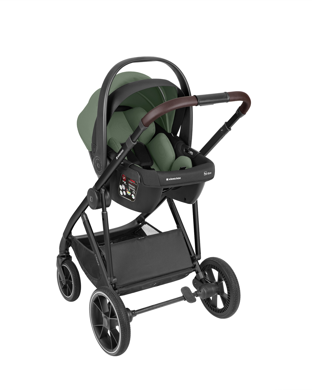 Комбинирана количка 3в1 с кош за новородено Chiara Army Green
