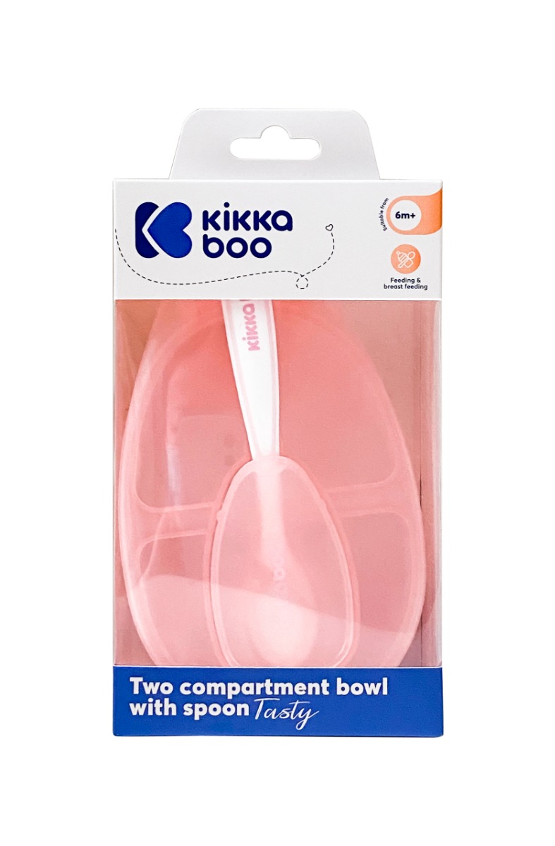 Купа с 2 отделения и лъжица Tasty Pink