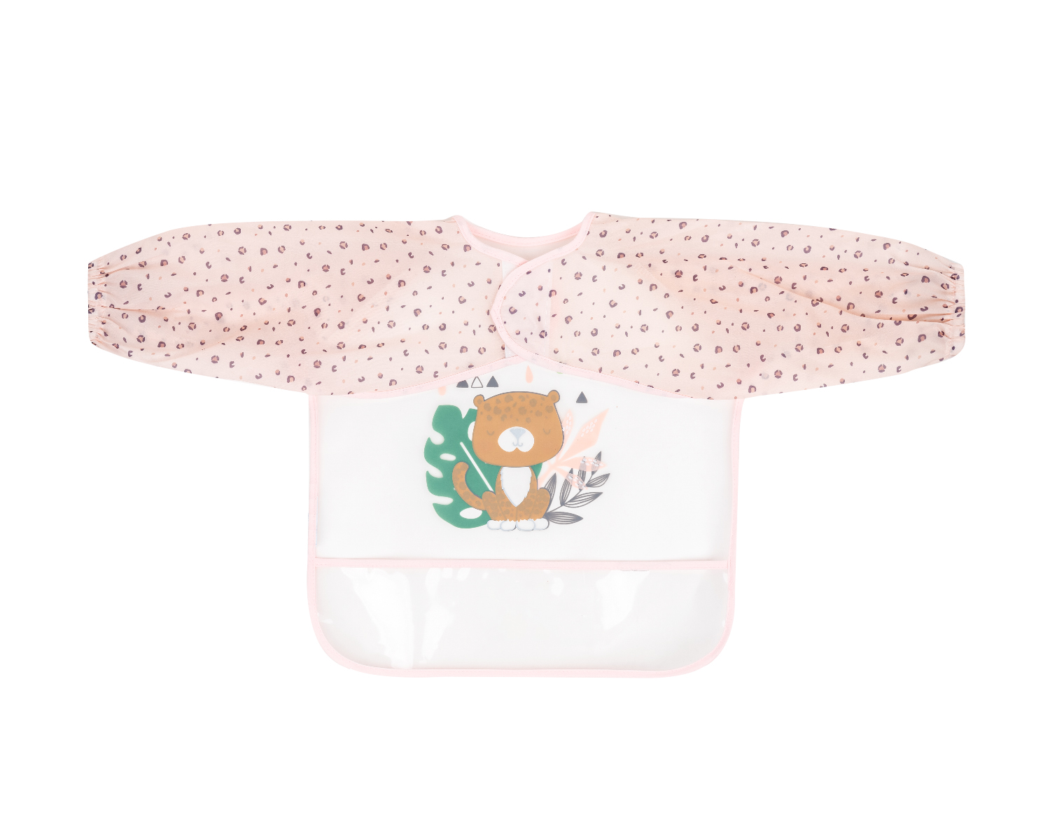 Непромокаем лигавник с ръкави и джоб Savanna Pink