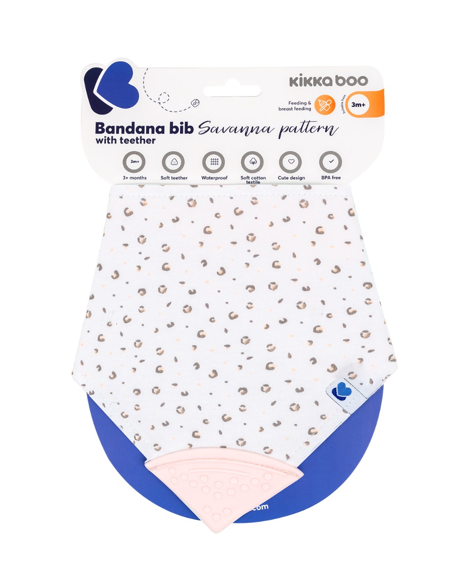 Лигавник-бандана с чесалка Savanna Pattern Pink