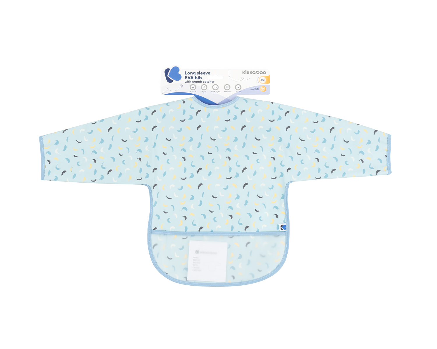 Непромокаем лигавник с ръкави и джоб Arty Blue Pattern