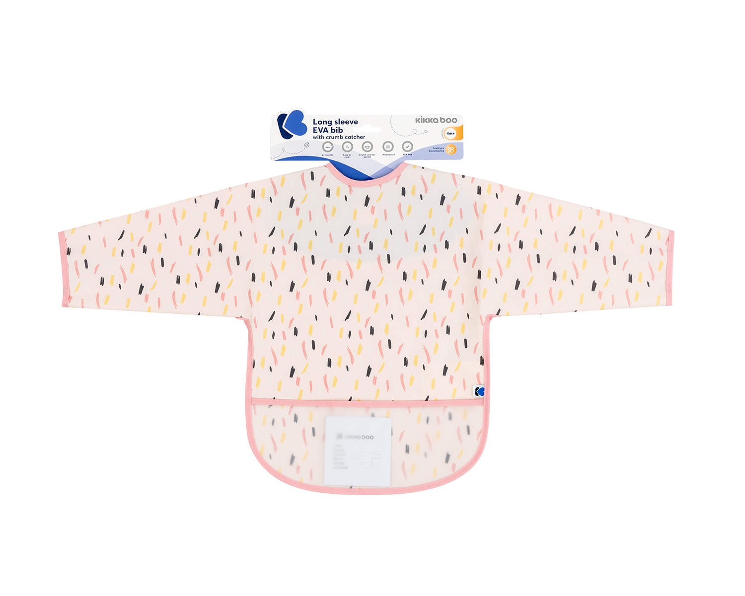 Непромокаем лигавник с ръкави и джоб Arty Pink Pattern