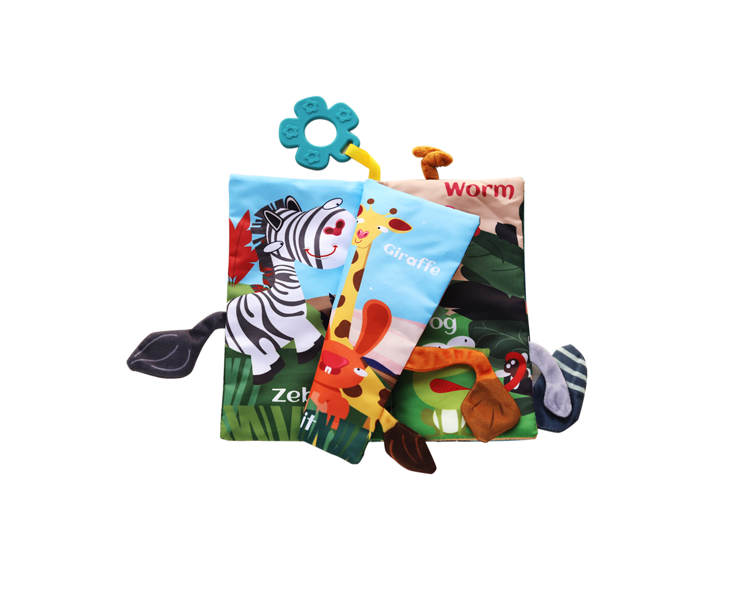 Образователна текстилна книжка с чесалка Wild Animals