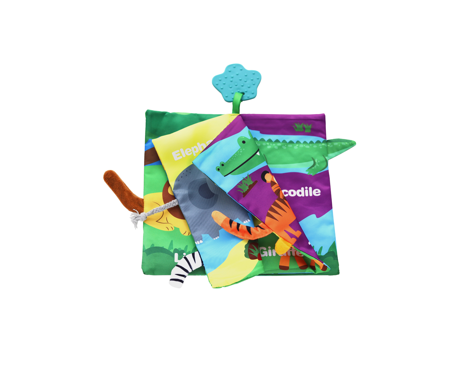 Образователна текстилна книжка с чесалка Jungly tails