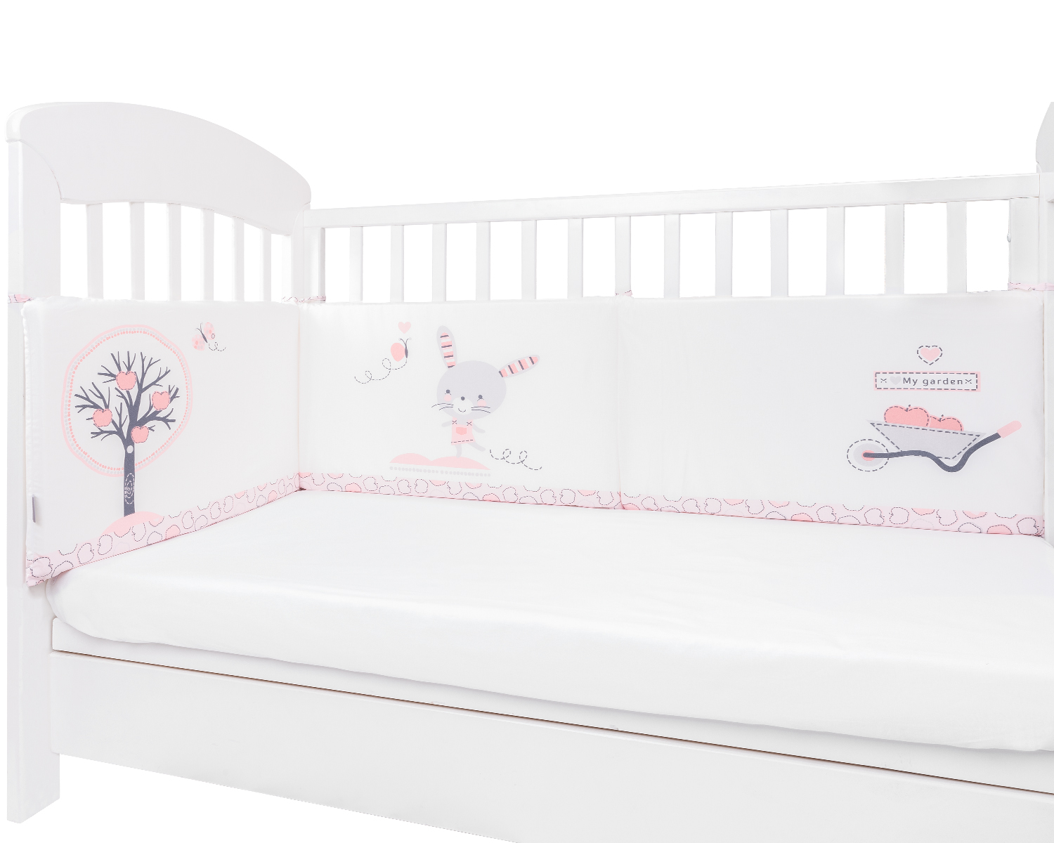 Обиколник с дунапрен Pink Bunny 180см