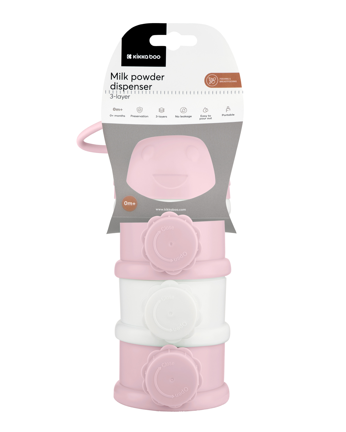 Дозатор за сухо мляко на три нива Pink