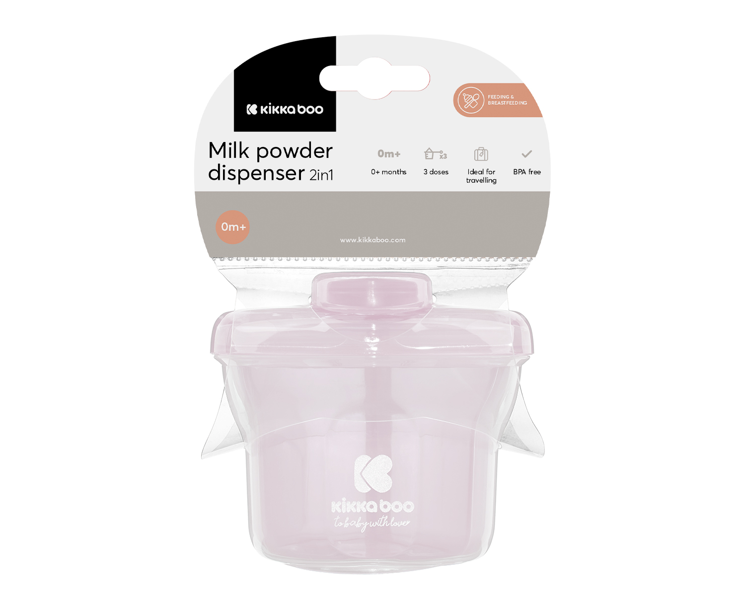 Дозатор за сухо мляко 2в1 Light Pink
