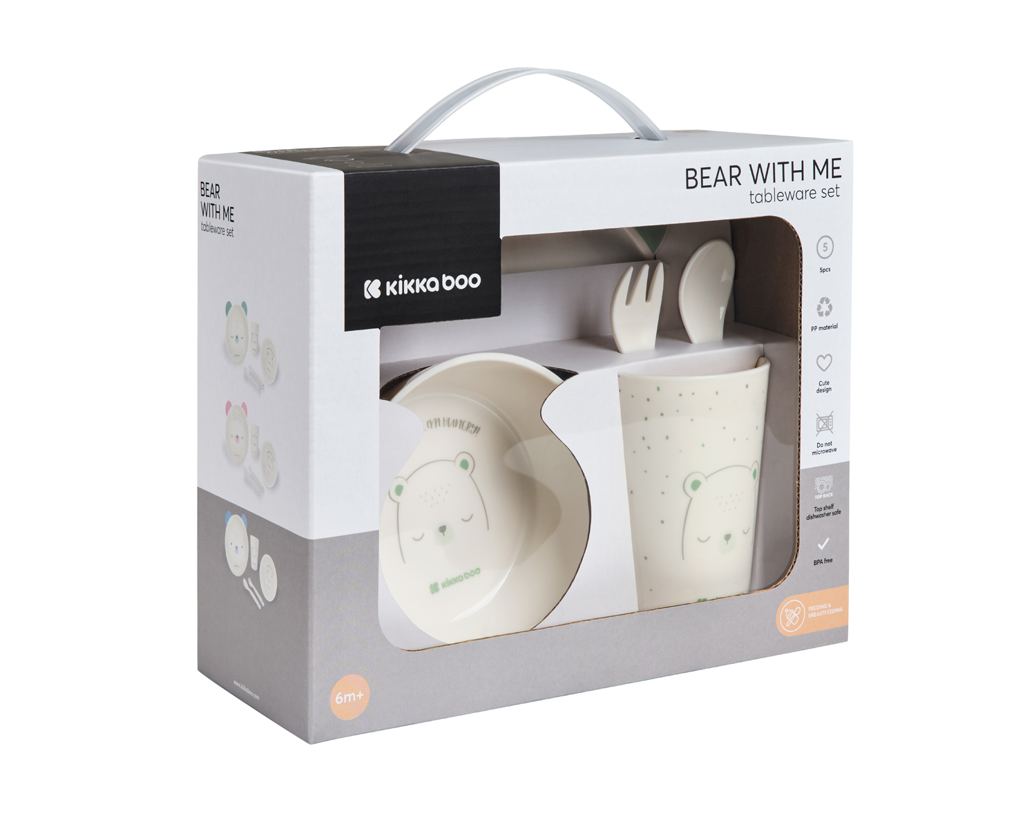 Сет за хранене пластмаса Bear with me Mint