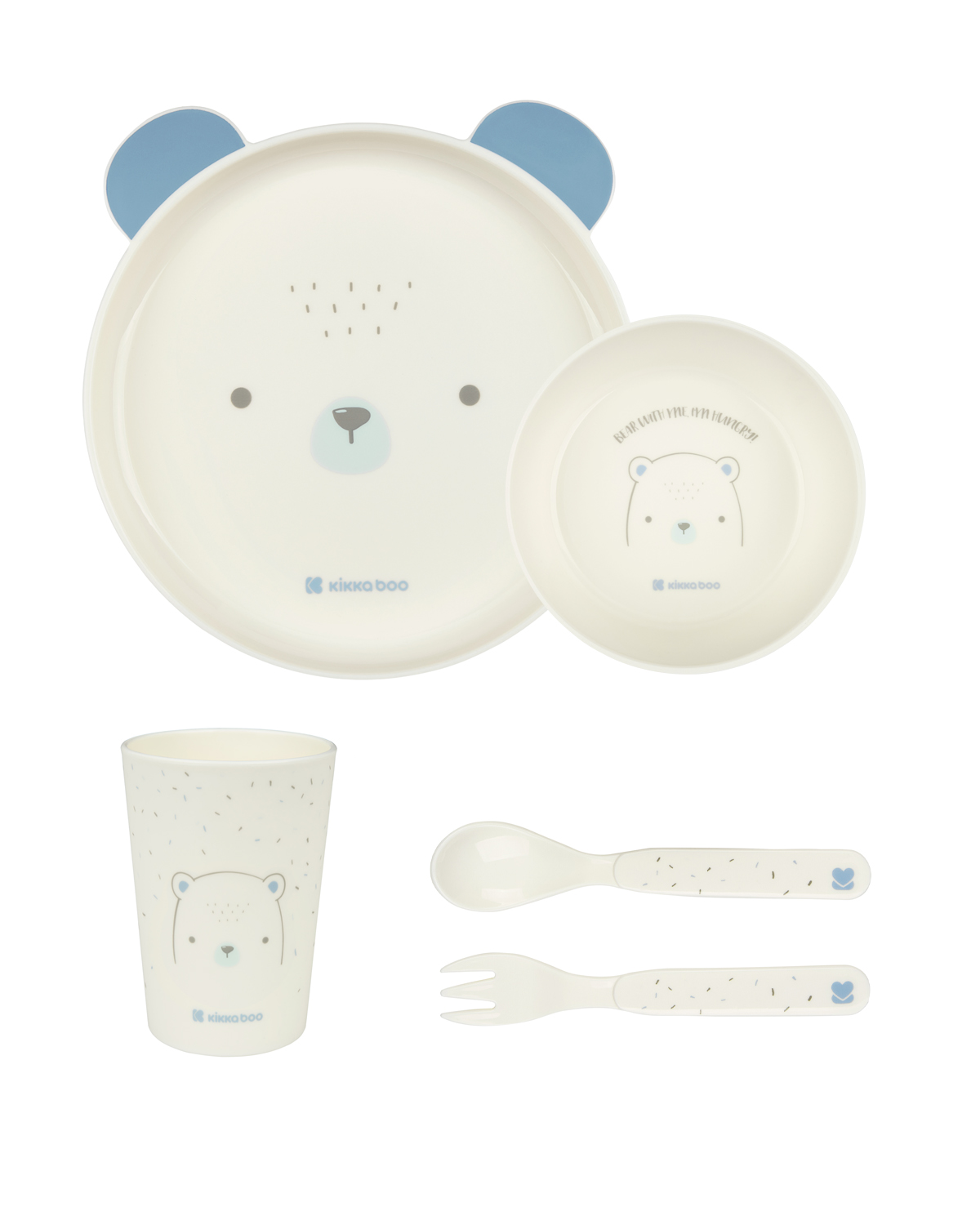 Сет за хранене пластмаса Bear with me Blue