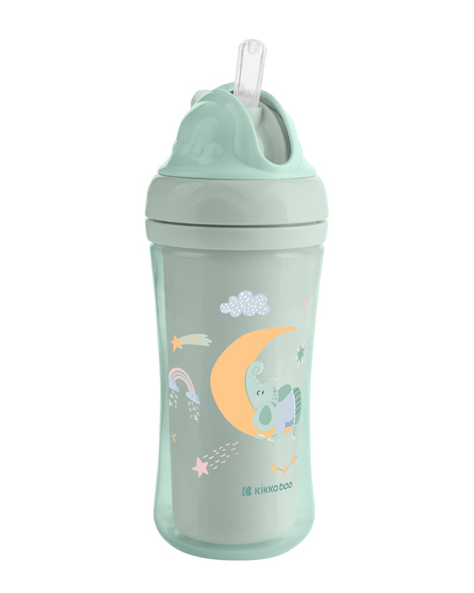 Чаша със силиконовa сламка 220мл Moony me Mint