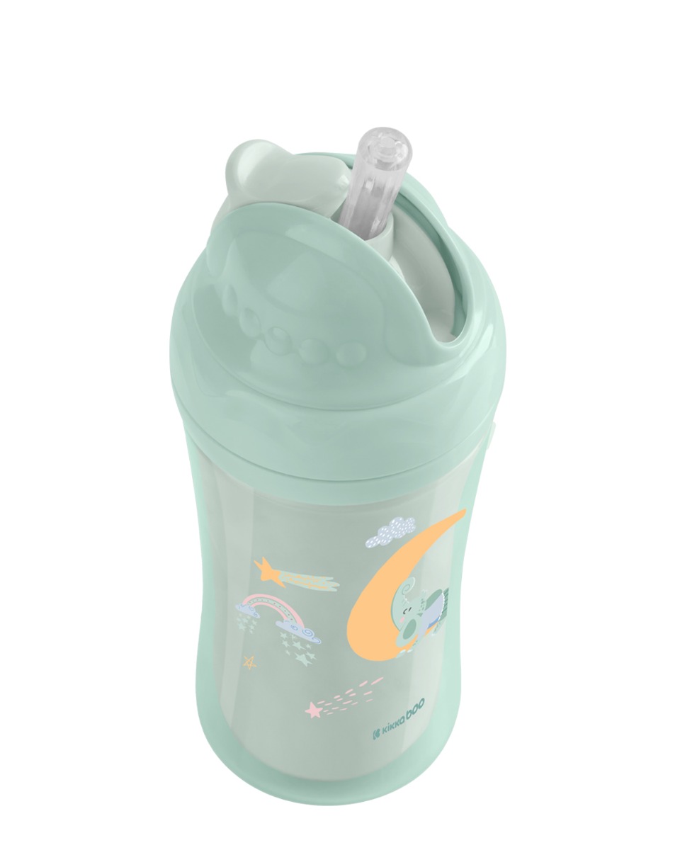 Чаша със силиконовa сламка 220мл Moony me Mint