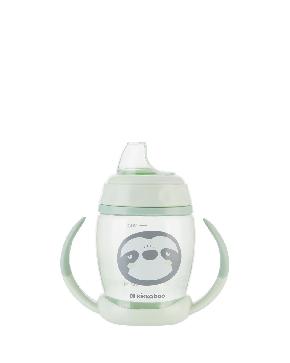 Чаша със силиконов накрайник 200мл Happy face Mint