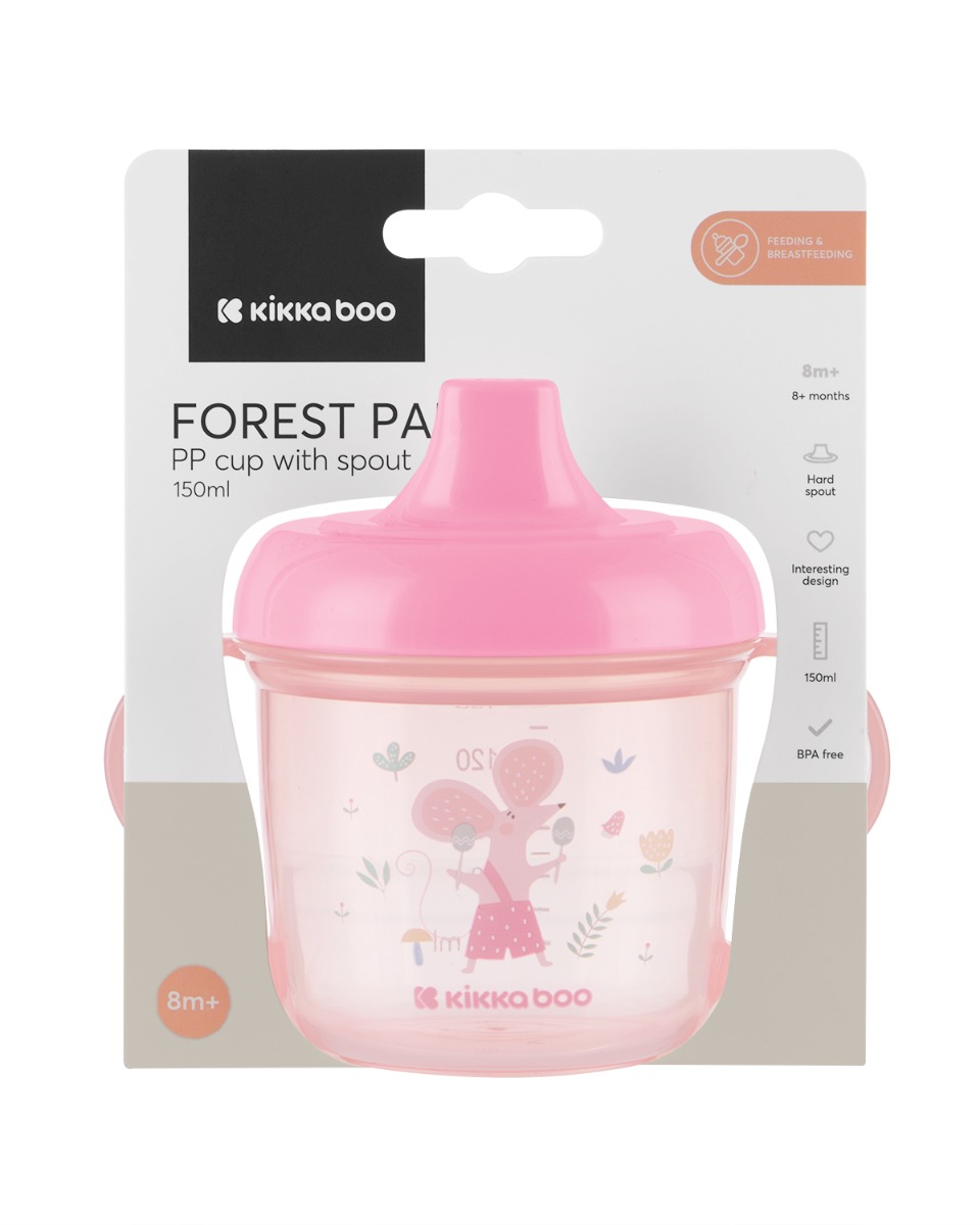 Чаша с твърд накрайник 150мл Forest Party Pink