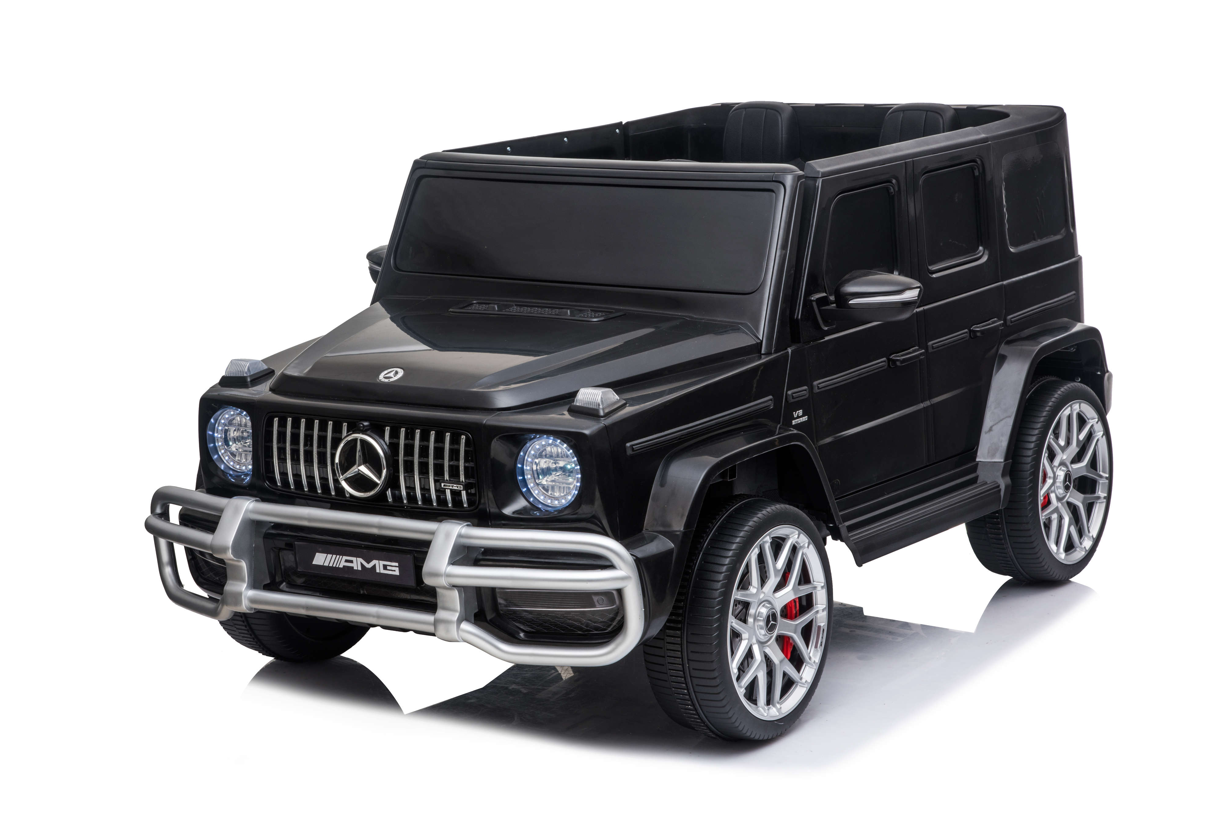 Eл. джип MERCEDES за две деца,черен, EVA