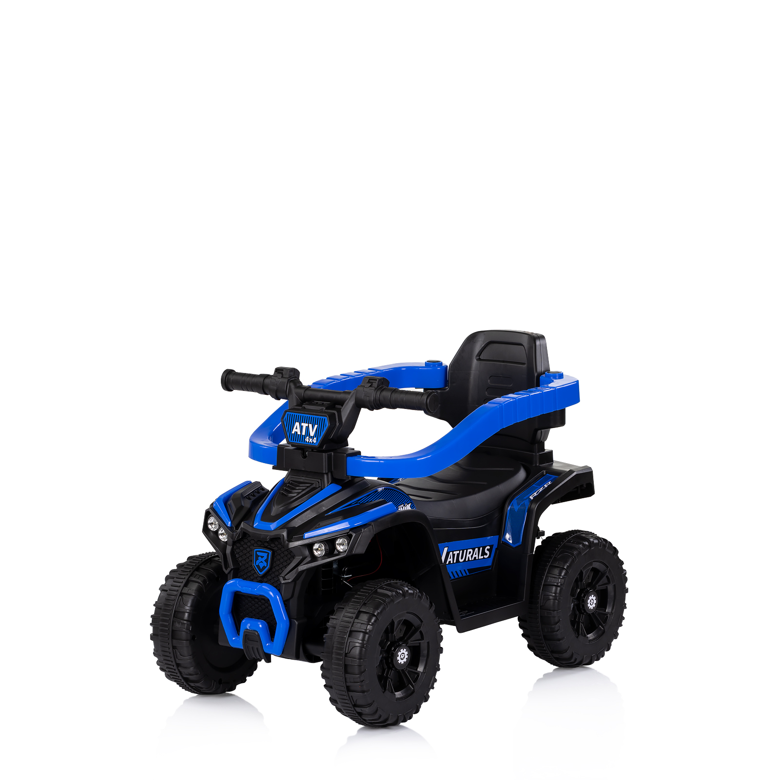 Количка за яздене с дръжка "ATV" синя