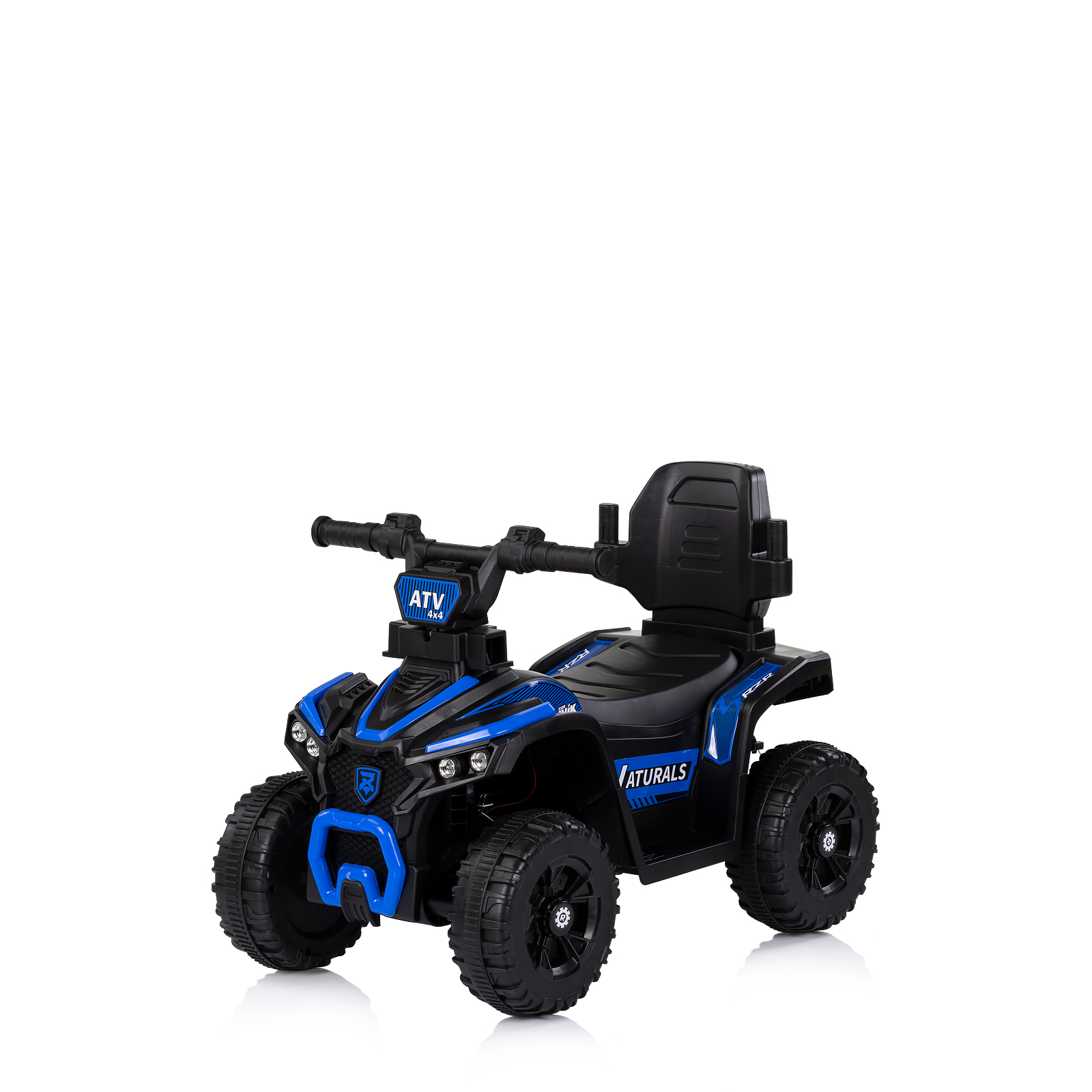 Количка за яздене с дръжка "ATV" синя
