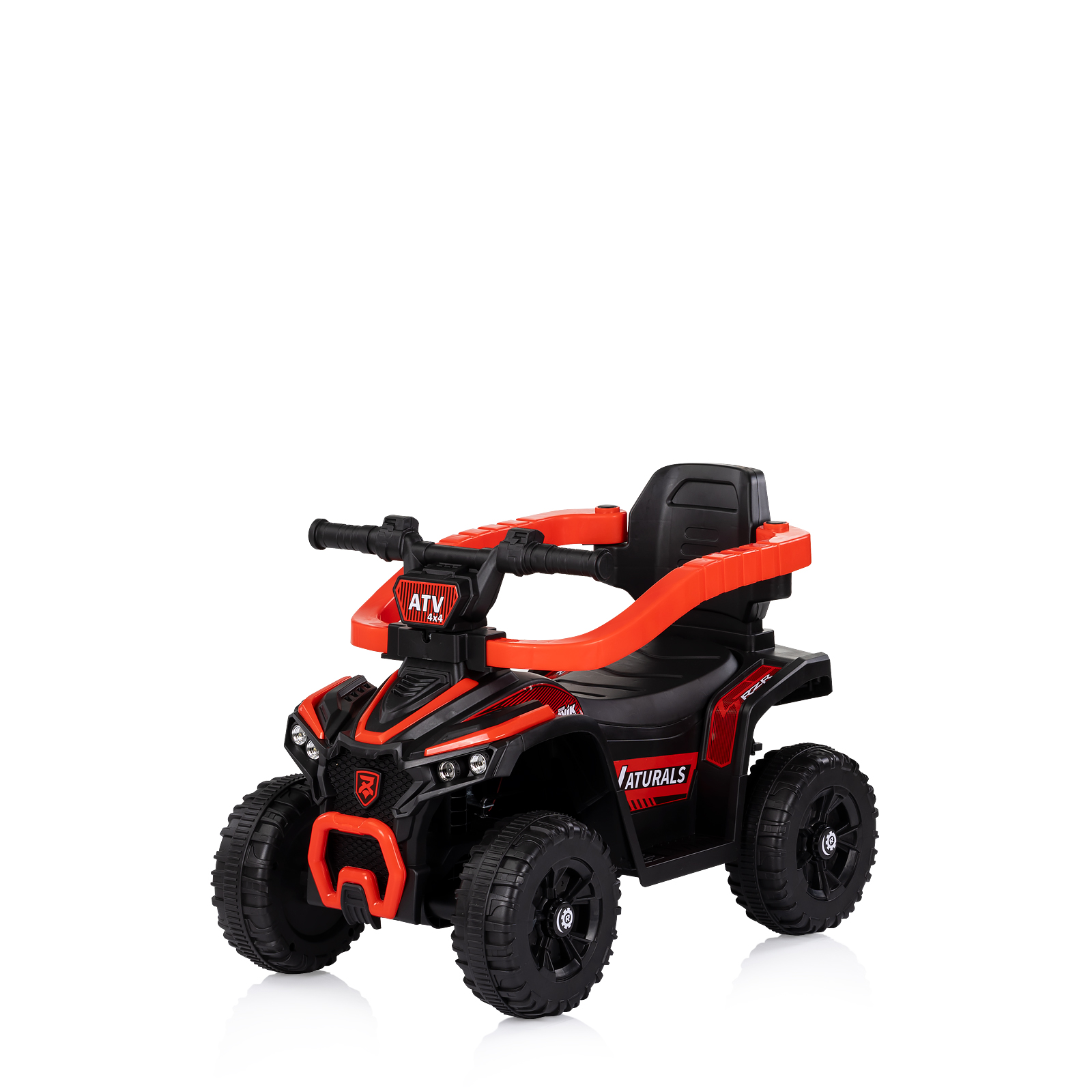 Количка за яздене с дръжка "ATV" червена