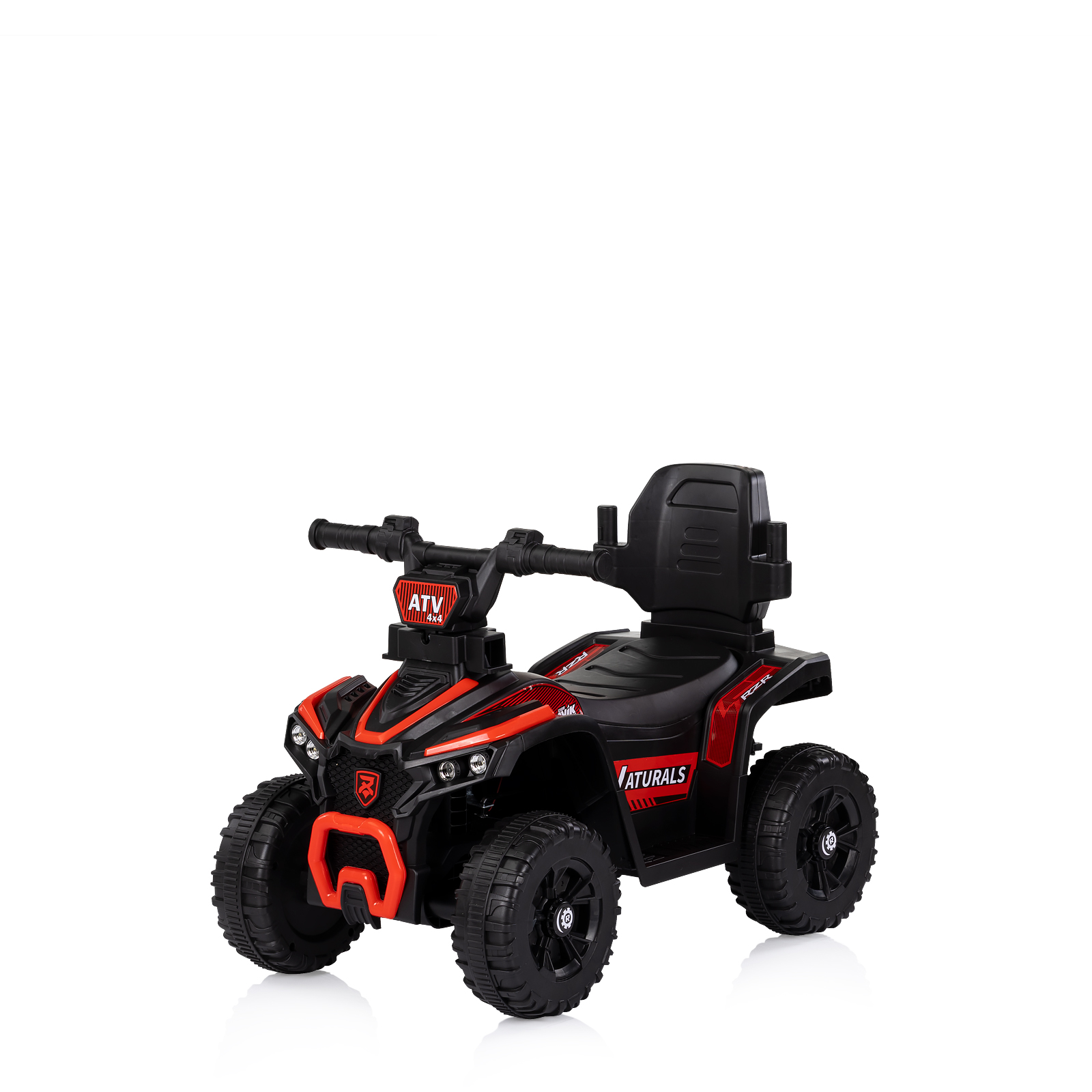Количка за яздене с дръжка "ATV" червена