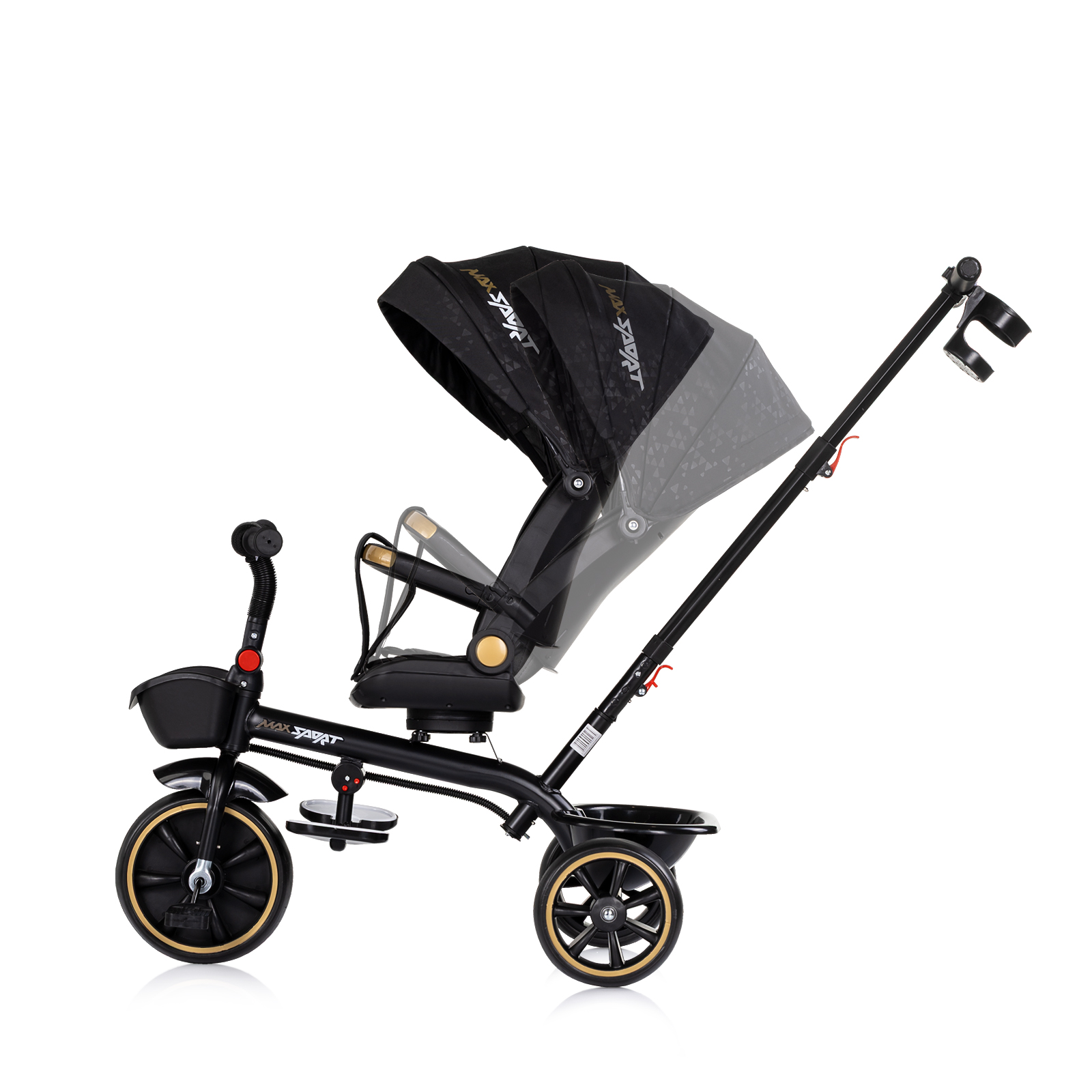 Триколка със сенник Max Sport черна